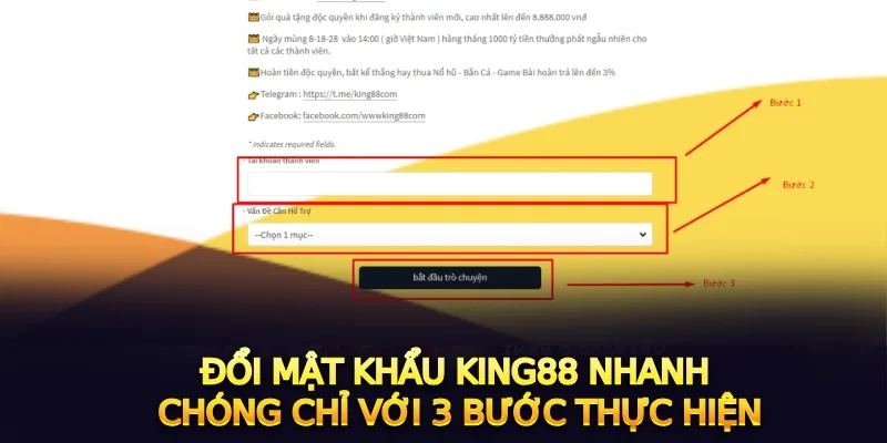 Đổi mật khẩu king88 nhanh chóng chỉ với 3 bước thực hiện. 